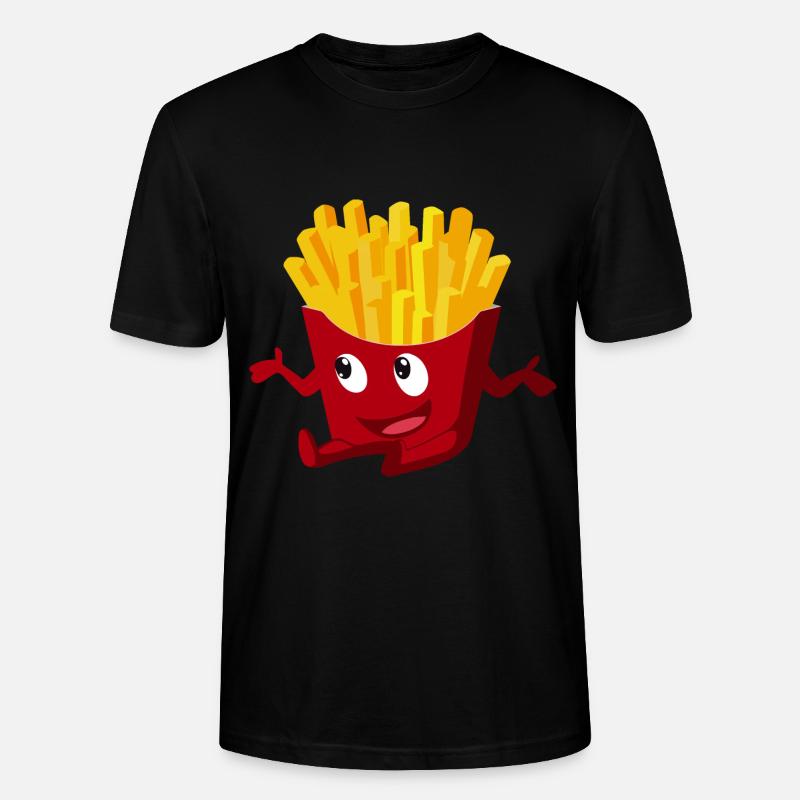 Pommes Gesicht Geschenk - Stanley/Stella Unisex Bio-T-Shirt CRAFTER - Schwarz