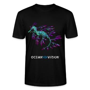 Firefighting Sea Dragon Tribal - Stanley/Stella CRAFTER Unisex Organic T-Shirt - black - Front - Alina (178cm) & Michal (187cm)