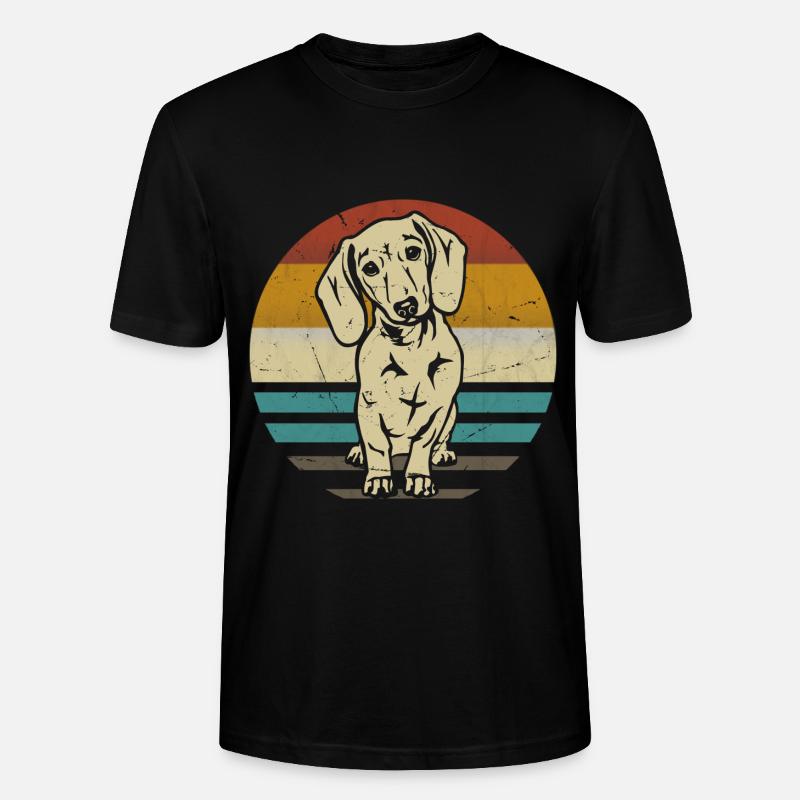 Dackel Hund retro - Stanley/Stella Unisex Bio-T-Shirt CRAFTER - Schwarz