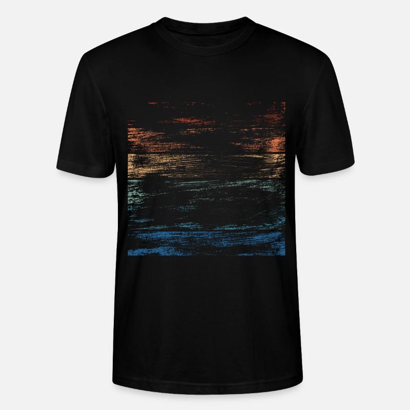Retro Regenbogen Distressed Pinselstriche - Stanley/Stella Unisex Bio-T-Shirt CRAFTER - Schwarz