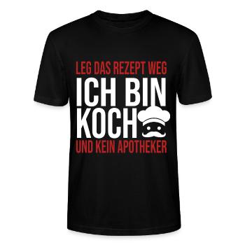 Leg das Rezept weg Ich bin Koch und kein Apotheker - Stanley/Stella Unisex Bio-T-Shirt CRAFTER - Schwarz - Vorne - Alina (178cm) & Michal (187cm)