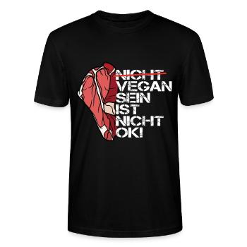 Vegan Sein Ist Nicht Ok! Anti Vegan - Stanley/Stella Unisex Bio-T-Shirt CRAFTER - Schwarz - Vorne - Alina (178cm) & Michal (187cm)