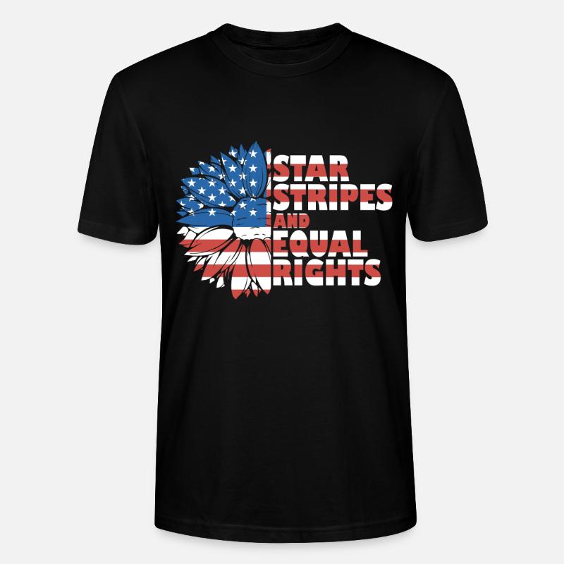 Rayures étoilées et égalité - T-shirt bio CRAFTER Stanley Stella Unisexe - noir
