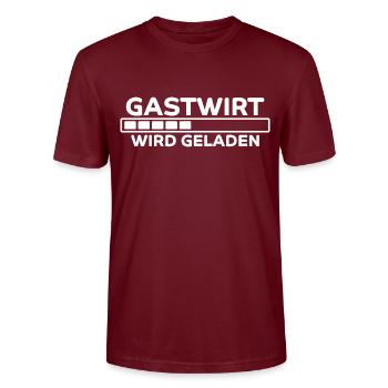 Gastwirt Spruch Kneipe Wirt Fun Gastwirt Geschenk - Stanley/Stella Unisex Bio-T-Shirt CRAFTER - Burgunderrot - Vorne - Alina (178cm) & Michal (187cm)