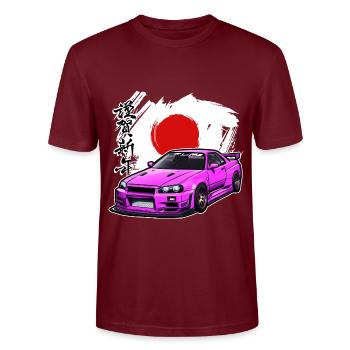 Jdm / Tuning / Turbocompresseur / Jantes / Chiptuning - T-shirt bio CRAFTER Stanley Stella Unisexe - bordeaux - Devant - Alina (178cm) & Michal (187cm)