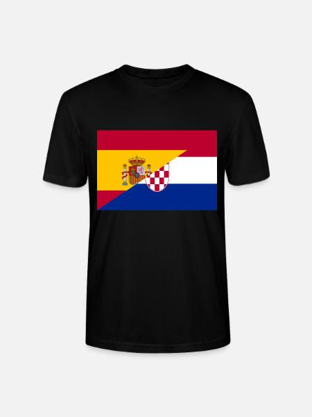 Espagne Croatie Drapeau - T-shirt bio CRAFTER Stanley Stella Unisexe - noir