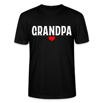 Grand-père, j’aime mon grand-père, cadeau pour grand-père - T-shirt bio CRAFTER Stanley Stella Unisexe - noir - Devant - Alina (178cm) & Michal (187cm)