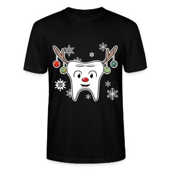 Zahn-Rentier Zahnarzt - Stanley/Stella Unisex Bio-T-Shirt CRAFTER - Schwarz - Vorne - Alina (178cm) & Michal (187cm)