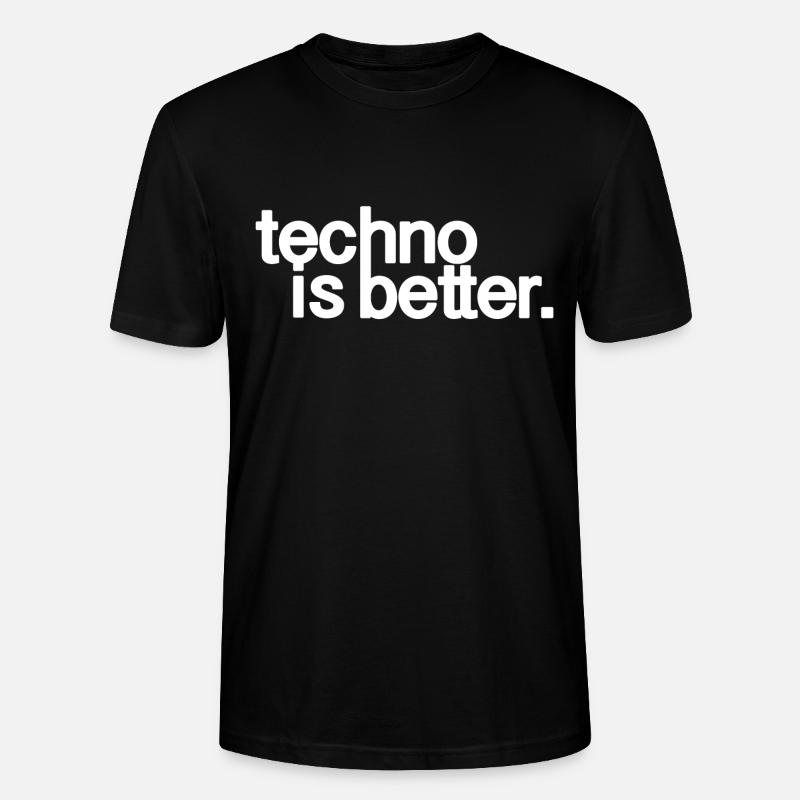 techno c'est mieux logo blanc - T-shirt bio CRAFTER Stanley Stella Unisexe - noir