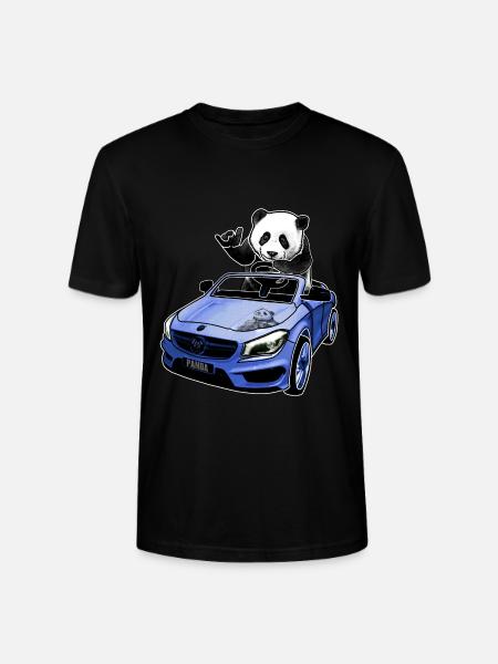 panda im auto geschenkidee - Stanley/Stella Unisex Bio-T-Shirt CRAFTER - Schwarz