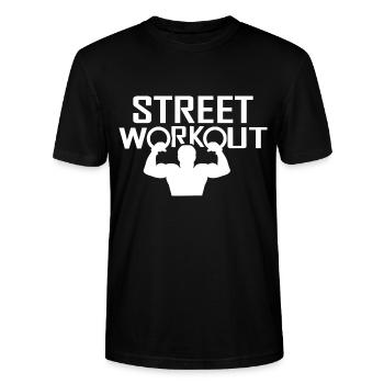 Street Workout / Calisthenics / Musculation - T-shirt bio CRAFTER Stanley Stella Unisexe - noir - Devant - Alina (178cm) & Michal (187cm)