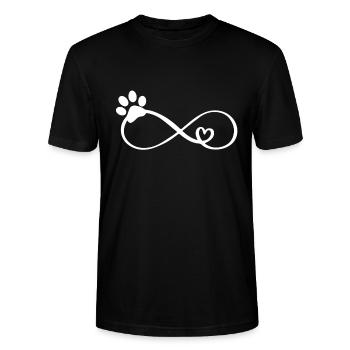 Hundepfote Herz Liebe Unendlichkeit - Stanley/Stella Unisex Bio-T-Shirt CRAFTER - Schwarz - Vorne - Alina (178cm) & Michal (187cm)
