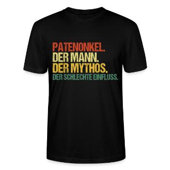Patenonkel schlechter Einfluss Geschenk Onkel - Stanley/Stella Unisex Bio-T-Shirt CRAFTER - Schwarz - Vorne - Alina (178cm) & Michal (187cm)