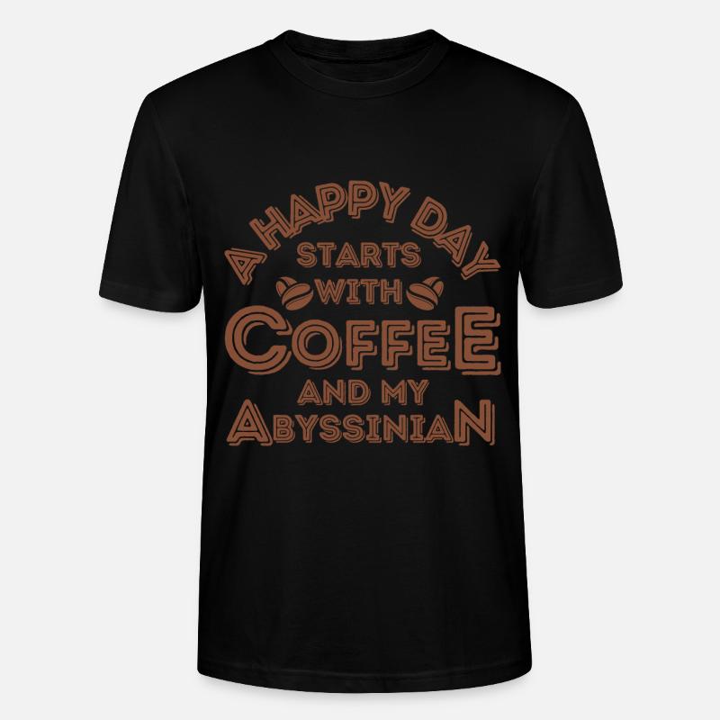 Abyssinian Cat Coffee Cafe - T-shirt bio CRAFTER Stanley Stella Unisexe - noir