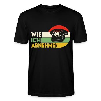 Wie ich abnehme Retro Diät Spruch - Stanley/Stella Unisex Bio-T-Shirt CRAFTER - Schwarz - Vorne - Alina (178cm) & Michal (187cm)