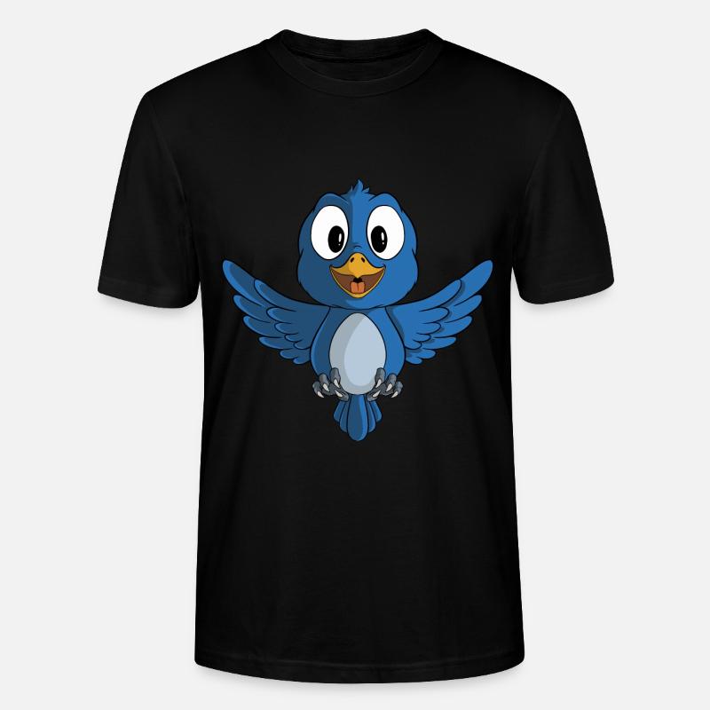 Süßer blauer Vogel - Stanley/Stella Unisex Bio-T-Shirt CRAFTER - Schwarz