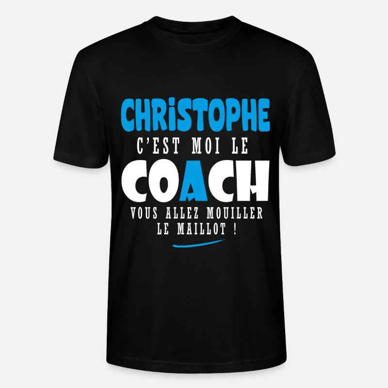 Chrsitophe coach prénom christophe - T-shirt bio CRAFTER Stanley Stella Unisexe - noir