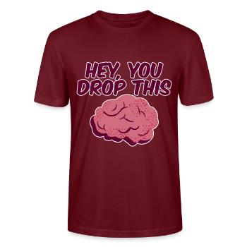 Hey, tu laisses tomber ce 2 - T-shirt bio CRAFTER Stanley Stella Unisexe - bordeaux - Devant - Alina (178cm) & Michal (187cm)