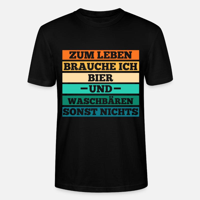Bier Waschbär - Stanley/Stella Unisex Bio-T-Shirt CRAFTER - Schwarz