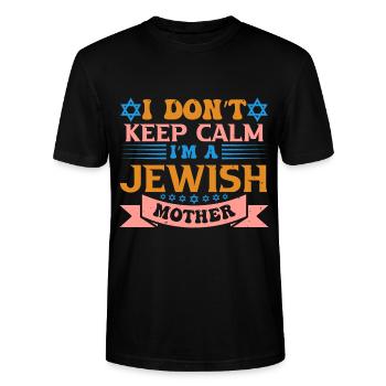 Jewish Mom Gift - Stanley/Stella CRAFTER Unisex Organic T-Shirt - black - Front - Alina (178cm) & Michal (187cm)