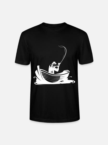 Anglers - Fisherman - Boat - Fishing - Stanley/Stella CRAFTER Unisex Organic T-Shirt - black