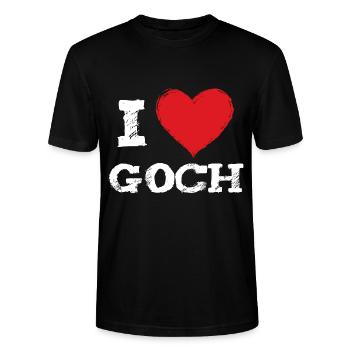Ich liebe meine Stadt Goch - Stanley/Stella Unisex Bio-T-Shirt CRAFTER - Schwarz - Vorne - Alina (178cm) & Michal (187cm)