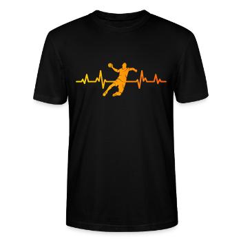 Joueur de handball Heart Line Handball Handball Joueur de handball - T-shirt bio CRAFTER Stanley Stella Unisexe - noir - Devant - Alina (178cm) & Michal (187cm)