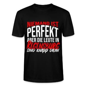 Regensburg Meine Stadt Bayern Regensburger - Stanley/Stella Unisex Bio-T-Shirt CRAFTER - Schwarz - Vorne - Alina (178cm) & Michal (187cm)