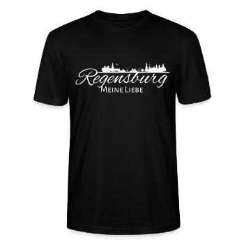 Regensburg Meine Stadt Bayern Regensburger - Stanley/Stella Unisex Bio-T-Shirt CRAFTER - Schwarz - Vorne - Alina (178cm) & Michal (187cm)