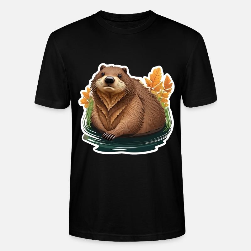 Castor mignon - T-shirt bio CRAFTER Stanley Stella Unisexe - noir