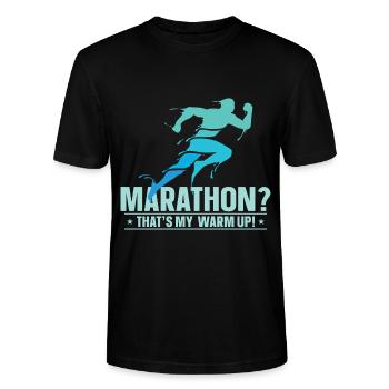 Marathon Marathonlauf Marathonläufer Geschenk - Stanley/Stella Unisex Bio-T-Shirt CRAFTER - Schwarz - Vorne - Alina (178cm) & Michal (187cm)