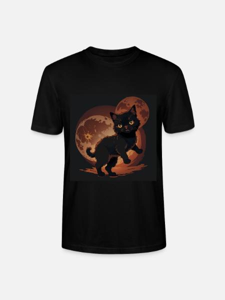 Black Cat Halloween - Stanley/Stella CRAFTER Unisex Organic T-Shirt - black