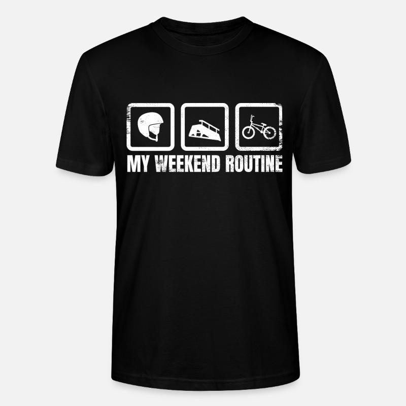 Meine Wochenendroutine - Stanley/Stella Unisex Bio-T-Shirt CRAFTER - Schwarz