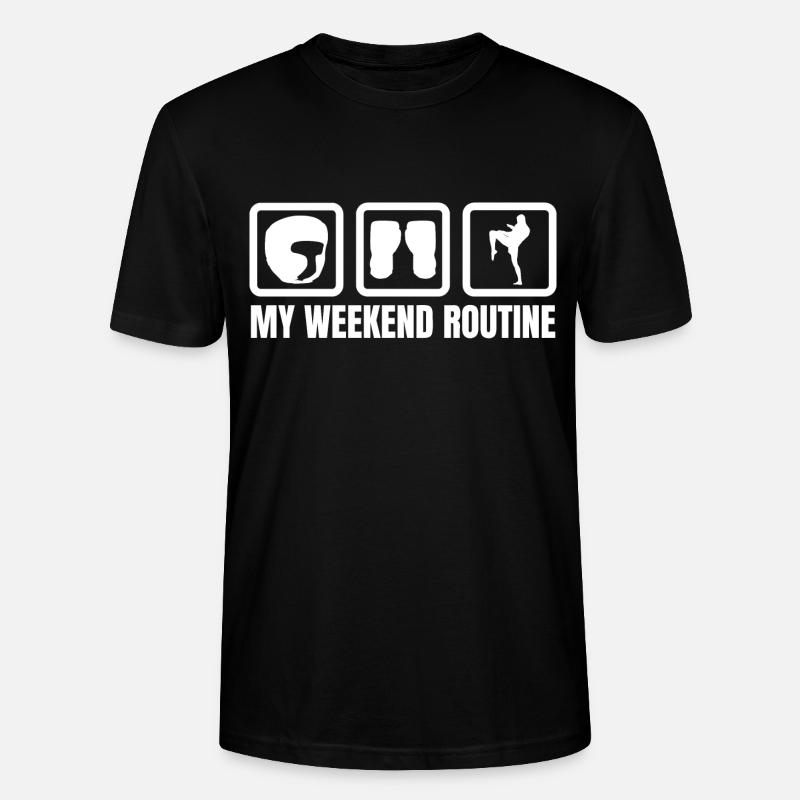 My Weekend Routine - Stanley/Stella CRAFTER Unisex Organic T-Shirt - black
