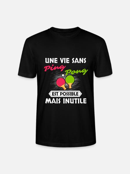 Table de Tennis - T-shirt bio CRAFTER Stanley Stella Unisexe - noir