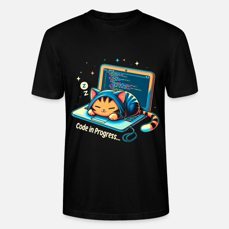 Code in Bearbeitung.. - Programming Cats - Stanley/Stella Unisex Bio-T-Shirt CRAFTER - Schwarz