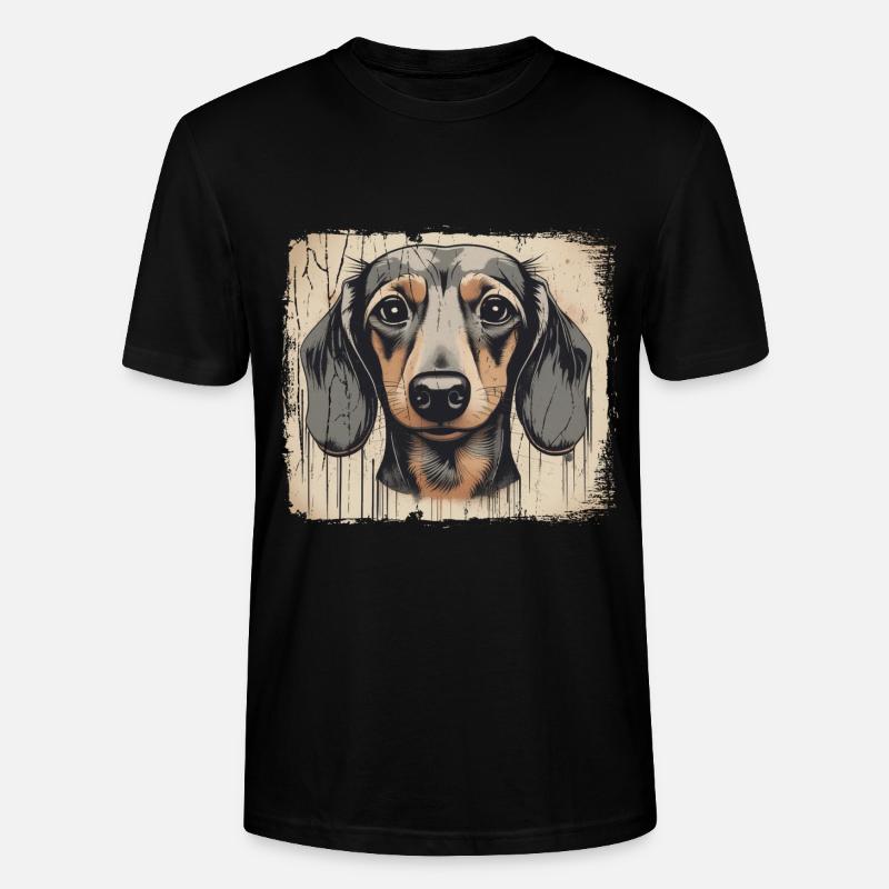 Dackel Teckel Kurzhaardackel Dachshund - Stanley/Stella Unisex Bio-T-Shirt CRAFTER - Schwarz