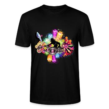 Funky DJ - Stanley/Stella CRAFTER Unisex Organic T-Shirt - black - Front - Alina (178cm) & Michal (187cm)