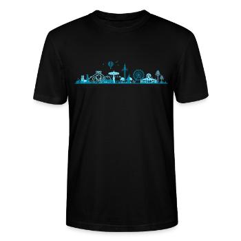 Skyline - München - Stanley/Stella Unisex Bio-T-Shirt CRAFTER - Schwarz - Vorne - Alina (178cm) & Michal (187cm)