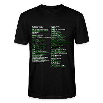 Git Commandes Commands Informaticien Student Informat - T-shirt bio CRAFTER Stanley Stella Unisexe - noir - Devant - Alina (178cm) & Michal (187cm)