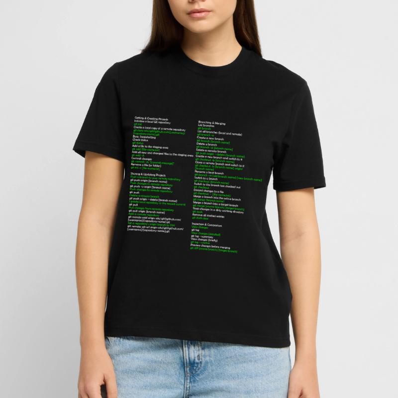 Git Commandes Commands Informaticien Student Informat T-shirt bio CRAFTER Stanley Stella Unisexe