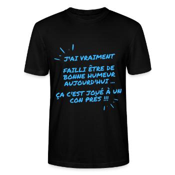 Citation humoristique sur les cons - T-shirt bio CRAFTER Stanley Stella Unisexe - noir - Devant - Alina (178cm) & Michal (187cm)