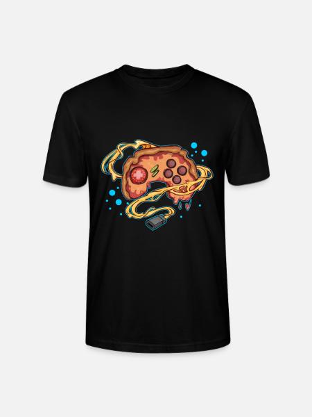 Pizza Gaming Controller Gamepad - Stanley/Stella CRAFTER Unisex Organic T-Shirt - black