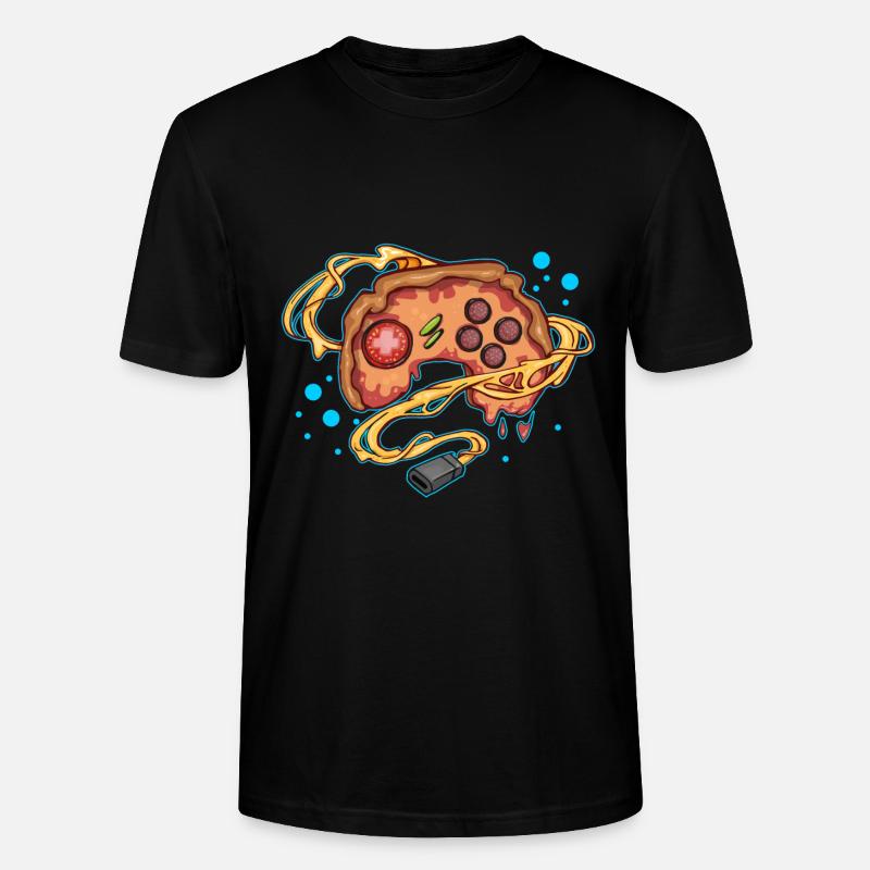 Pizza Gaming Controller Gamepad - Stanley/Stella Unisex Bio-T-Shirt CRAFTER - Schwarz