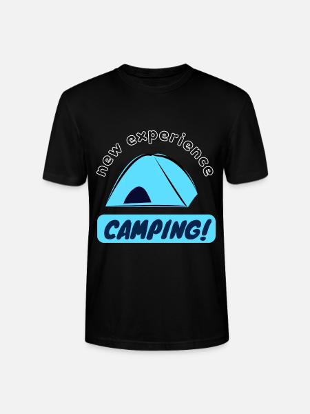 New experience - Camping! - Stanley/Stella CRAFTER Unisex Organic T-Shirt - black