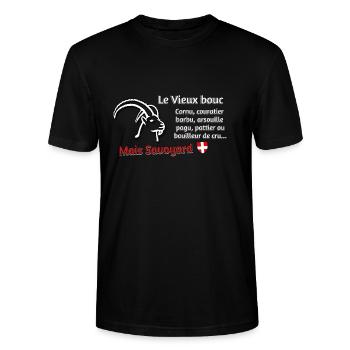 le vieux bouc savoyard cornu - T-shirt bio CRAFTER Stanley Stella Unisexe - noir - Devant - Alina (178cm) & Michal (187cm)