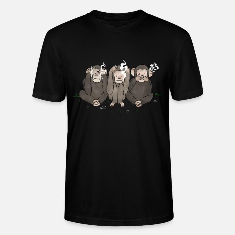 3 rauchende Affen - Stanley/Stella Unisex Bio-T-Shirt CRAFTER - Schwarz