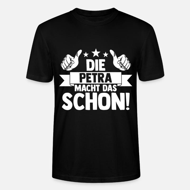 Name Petra - Stanley/Stella Unisex Bio-T-Shirt CRAFTER - Schwarz