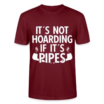 Pipe Pipes - Stanley/Stella CRAFTER Unisex Organic T-Shirt - burgundy - Front - Alina (178cm) & Michal (187cm)