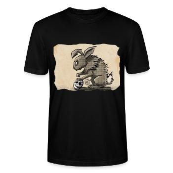 Hasi ~ Kritzeltoon #01 - Stanley/Stella Unisex Bio-T-Shirt CRAFTER - Schwarz - Vorne - Alina (178cm) & Michal (187cm)